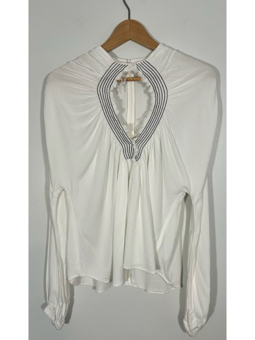 Rachel Comey White Keyhole Blouse Sz 6 AS-IS